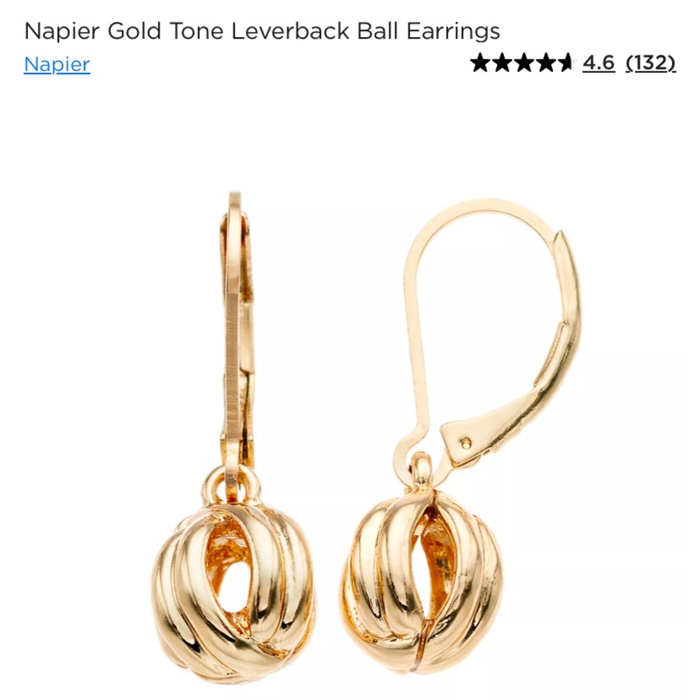 Napier Gold plated Swirl Leverback Earrings